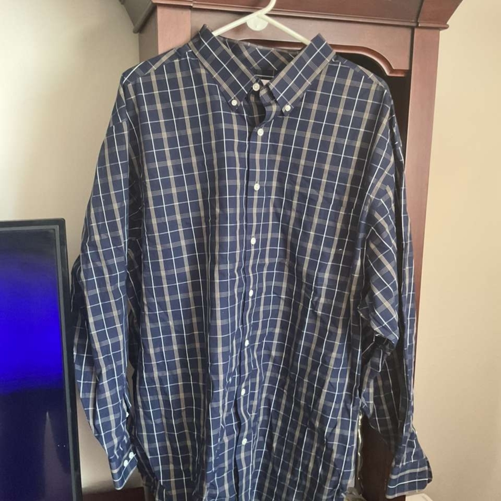 Roundtree & Yorke Blue Casual Button Down Shirt